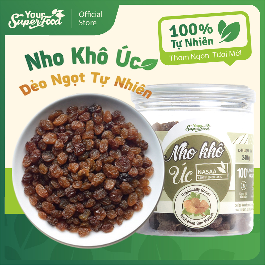 ドライフルーツ オーガニックレーズン オーストラリア産 240g Your Superfood